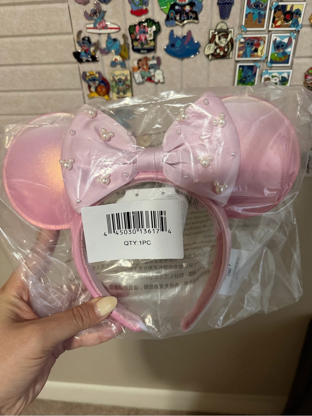 Minnie Mouse Pearled Ears- Rose Pearl (NWT) - Picture 5 of 5
